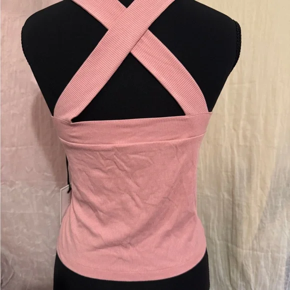 1. State Pink Cross Halter Top - Picture 2 of 2